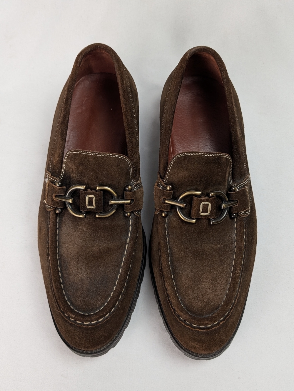 Donald Pliner Mens Lore Loafer Suede Bit Strap Shoes